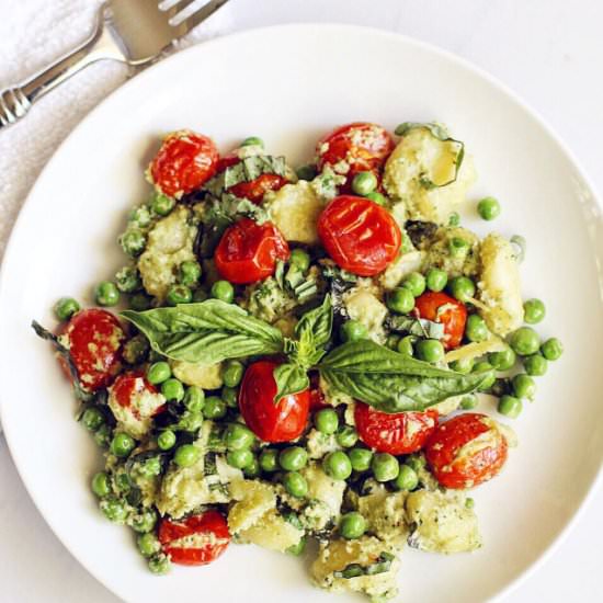 Gnocchi & Spring Peas Dish - Recipe photo by FitLiving Eats