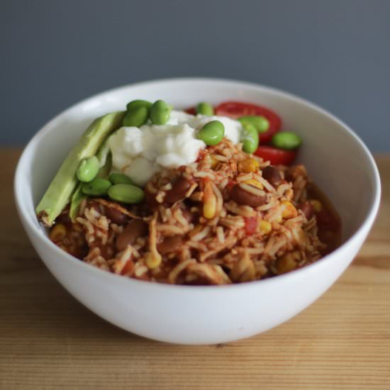 Slow Cooker Chicken Burrito Bowls - Recipe photo by gatheredthreads