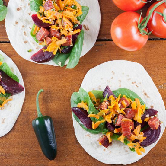 Pickled Red Beets and Chorizo Tacos - Recipe photo by ohmydish