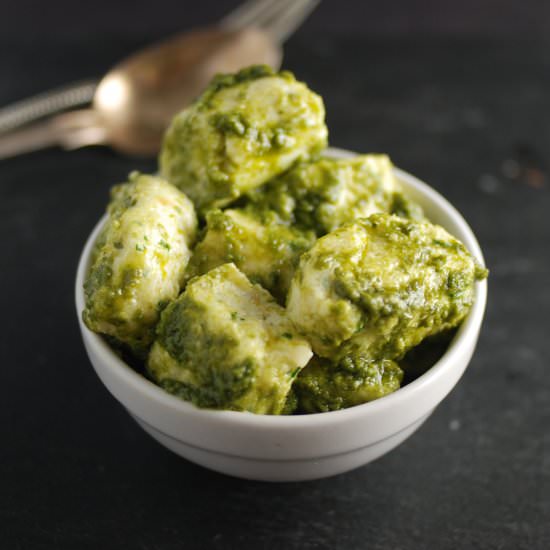 Pesto Ricotta Gnocchi - Recipe photo by theunmanlychef