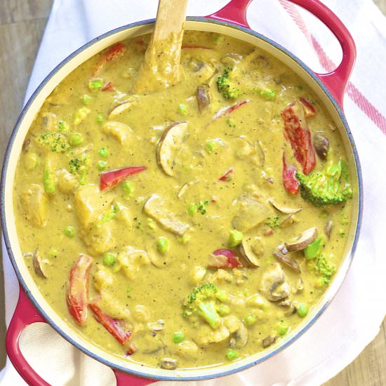 Vegetable Korma {Vegan + GF} - Recipe photo by KneadingHome