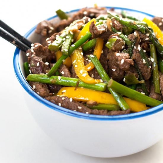 Honey Ginger Sesame Beef Stir Fry - Recipe photo by poshjournal