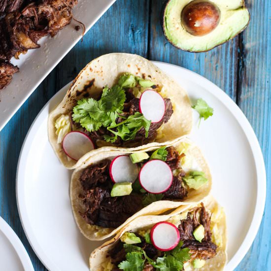 Braised Beef Short Rib Tacos - Recipe photo by TheBlissfulBalance