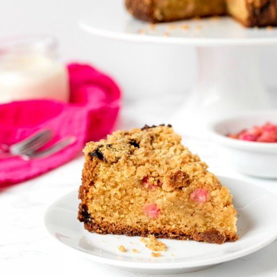 Rhubarb Crumble Cake - Recipe photo by simplystacie