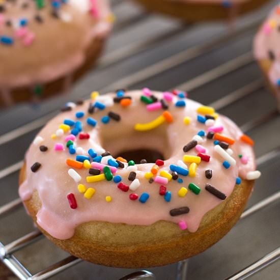 Strawberry Green Tea Doughnuts - Recipe photo by BakingMischief