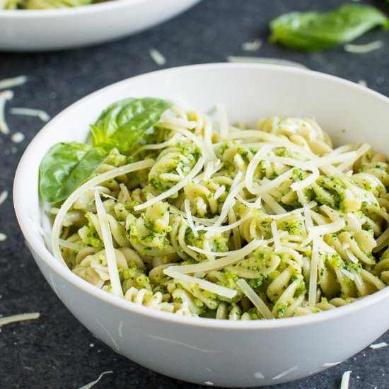 Kale Pesto with Brown Rice Pasta - Recipe photo by culinaryhill