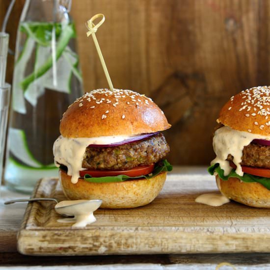 Beef burgers with chipotle mayo - Recipe photo by Bibbyskitchenat36