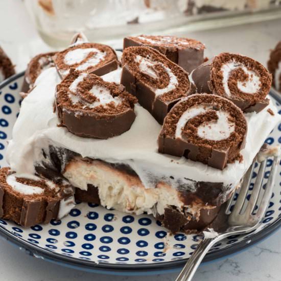 Swiss Roll No Bake Layered Dessert - Recipe photo by crazyforcrust