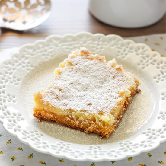 Gooey Butter Cake Bars - Recipe photo by Purely Katie