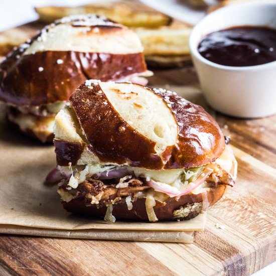 Cherry BBQ Chicken Grilled Cheese - Recipe photo by thewholebite