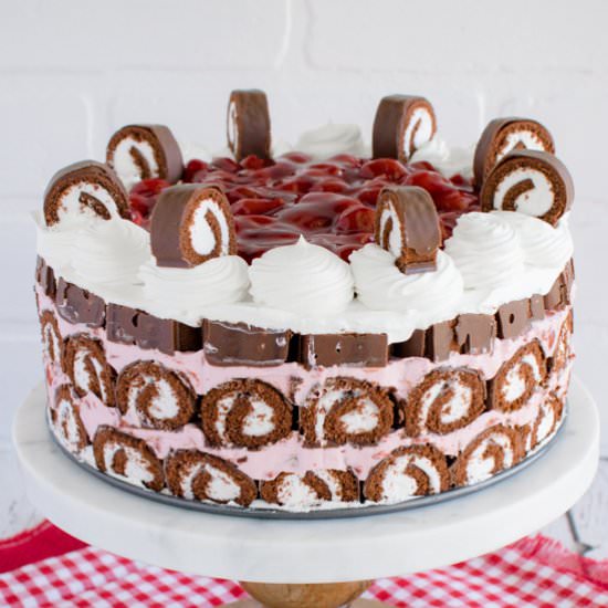 No Bake Cherry Swiss Rolls Cake - Recipe photo by BruCrewLife