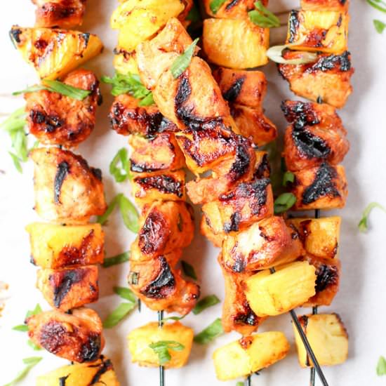 Sweet & Spicy Pineapple Pork Skewer - Recipe photo by KimchiChick
