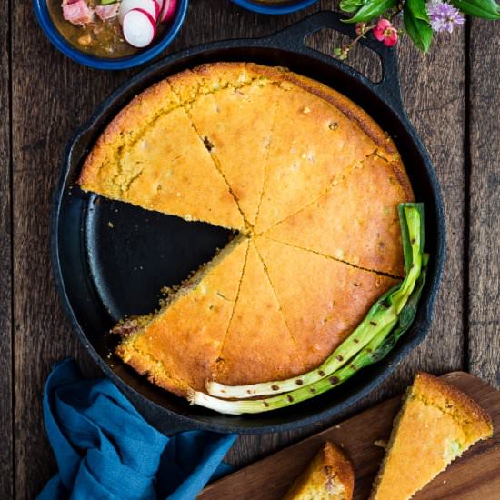 Spring Onion And Bacon Cornbread - Recipe photo by recipesfromapantry