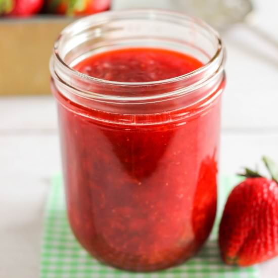Easiest Strawberry Jam Ever - Recipe photo by Purely Katie