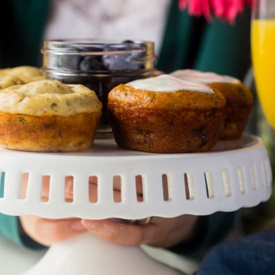 Gluten Free Blueberry Basil Muffins - Recipe photo by foodfaithfitness