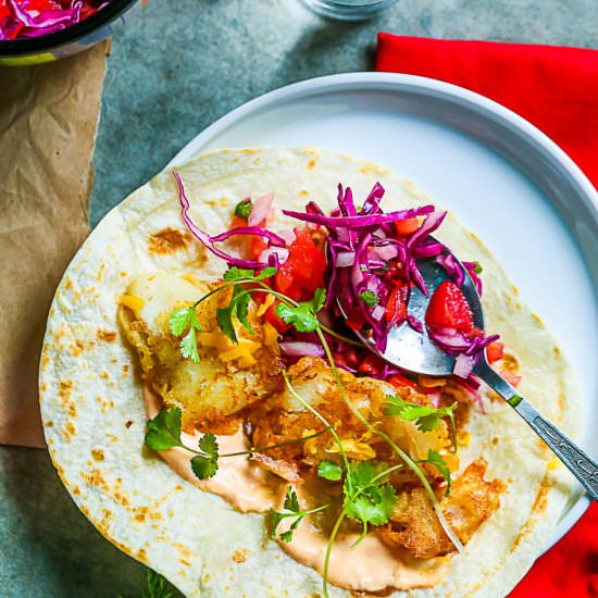 Beer Battered Baja Fish Tacos - Recipe photo by MunchkinTime