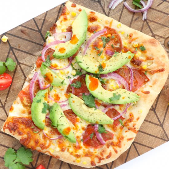 Roasted Corn and Avocado Pizza - Recipe photo by Kailo Chic