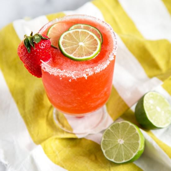 Frozen Strawberry Margarita - Recipe photo by the little epicurean