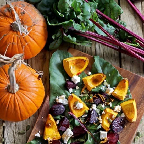 Autumn Harvest Roast Veggie Salad - Recipe photo by thekiwicountrygirl