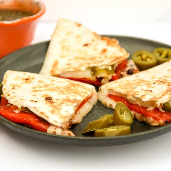 Roasted Pepper Quesadillas - Recipe photo by the food blog