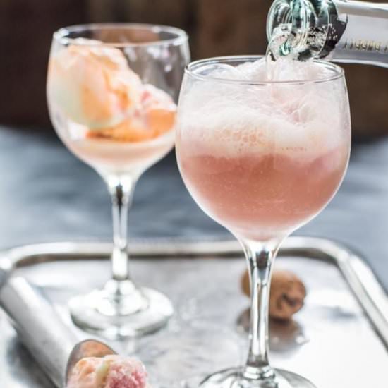 Rainbow Sherbet Champagne Floats - Recipe photo by Neighborfood