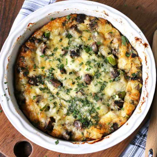 Asparagus Mushrooms Swiss Egg Bake - Recipe photo by honeyandbirch