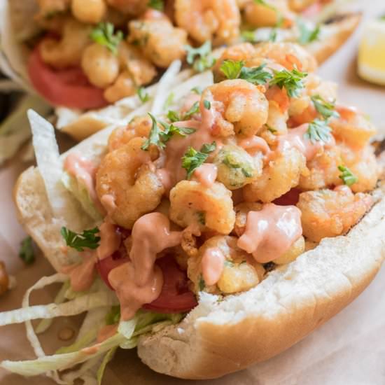 Beer Battered Shrimp Po'boy - Recipe photo by whitbitskitchen