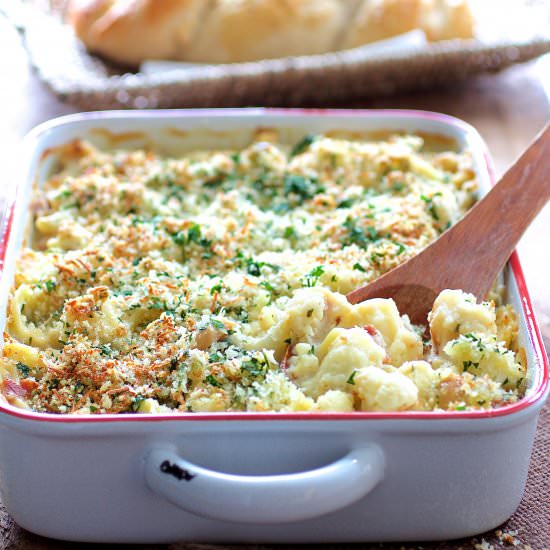 Orecchiette w/ Cauliflower Bacon - Recipe photo by fromachefskitchen