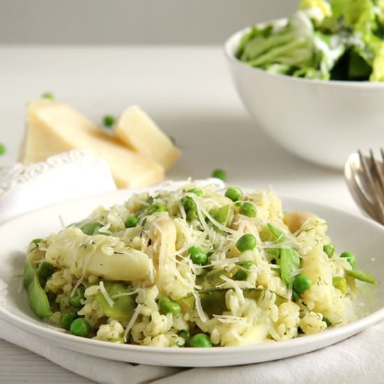Asparagus Pea Risotto - Recipe photo by adinutza