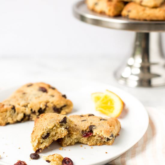 Paleo, Vegan Cranberry Orange Scone - Recipe photo by honestlynourished