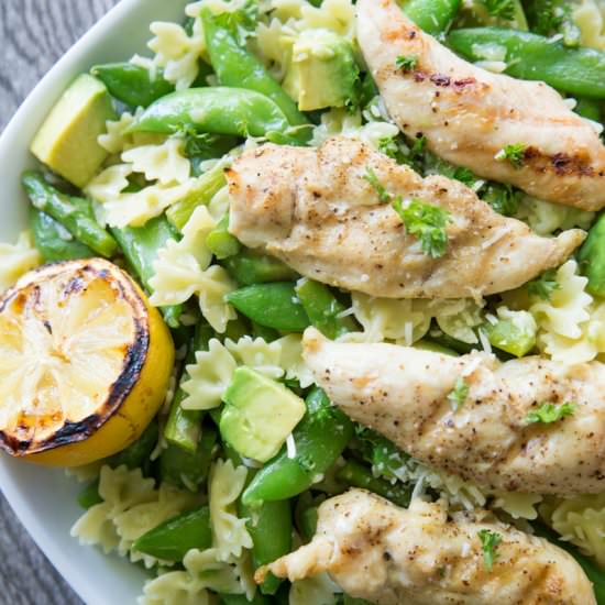 Asparagus, Snap Pea & Avocado Pasta - Recipe photo by triedandtasty