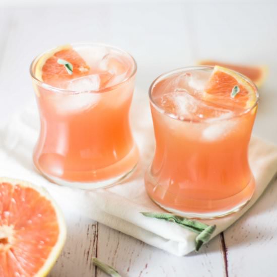Grapefruit and Sage Sparkler - Recipe photo by essiedoessummer