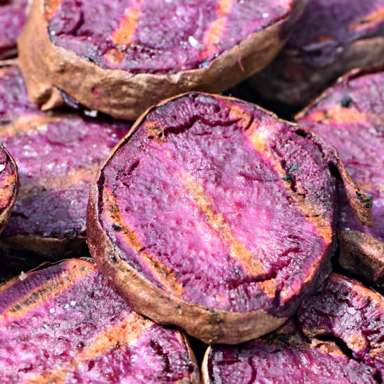 Grilled Purple Sweet Potatoes - Recipe photo by westoftheloop