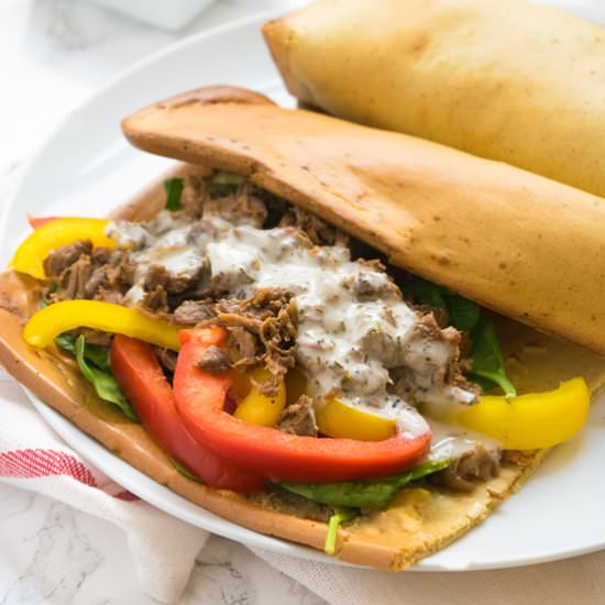 Paleo Slow Cooked Pulled Lamb Wraps - Recipe photo by WhittyPaleo