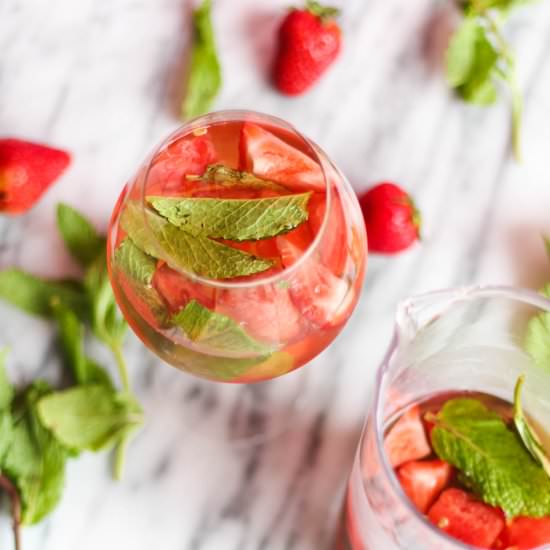 Strawberry Watermelon Sangria - Recipe photo by TheBlissfulBalance
