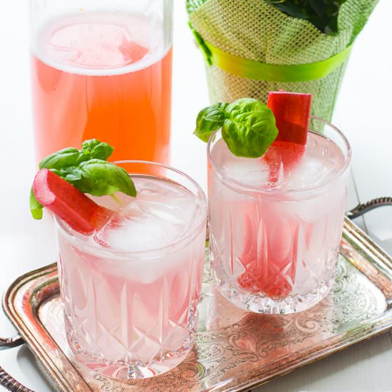 Rhubarb and Rosewater Cocktails - Recipe photo by thegirlonbloor