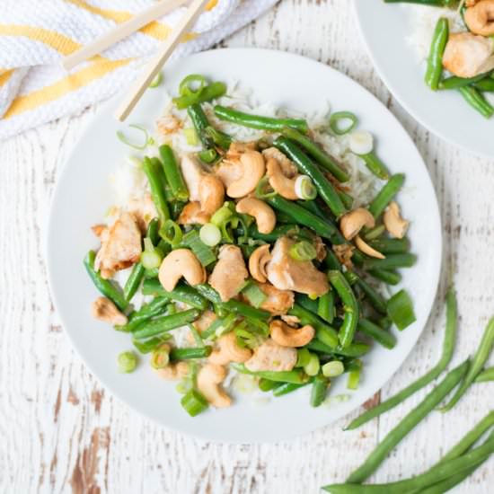 One-Pan Ginger Honey Cashew Chicken - Recipe photo by RealFoodWholeLife