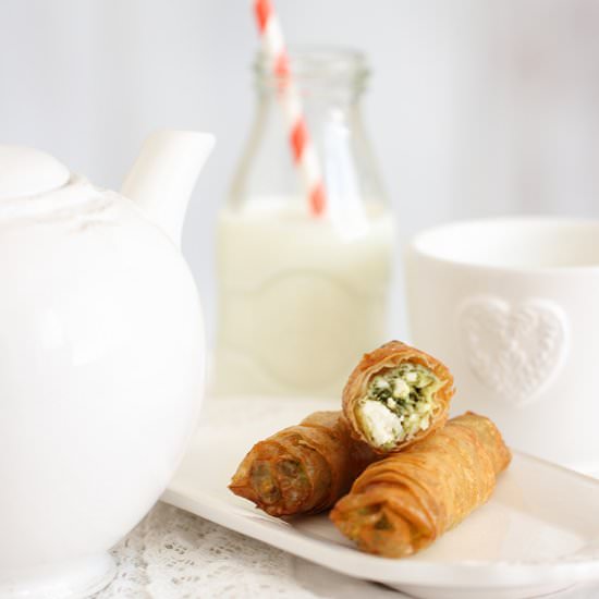 Spinach White Cheese Filo Rolls - Recipe photo by AngellovesCooking