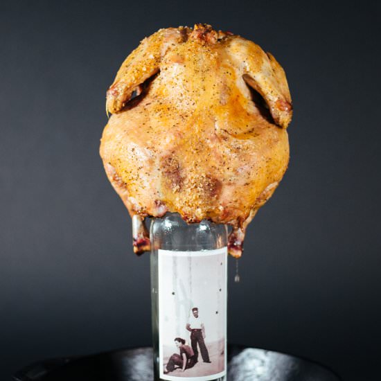 Perfect Roast Chicken with a Wine Bottle - Recipe photo by thetasteSF