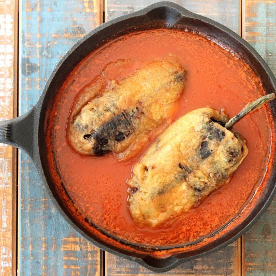 Chiles Rellenos with Cheese - Recipe photo by HowToFeedaLoon