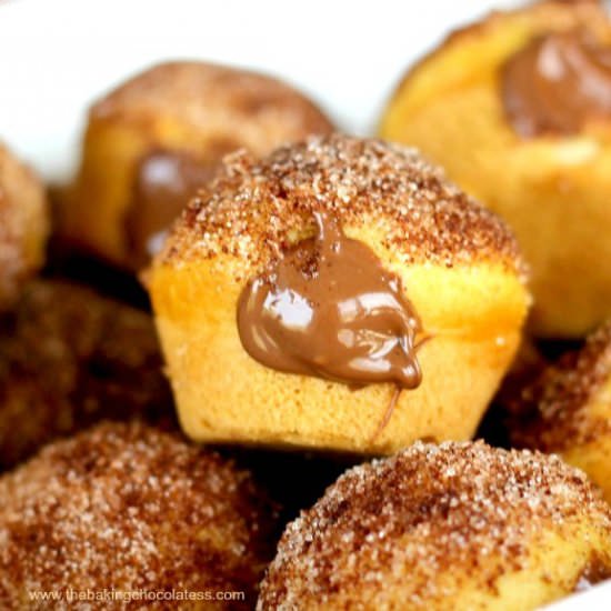 Nutella Churro Donut Poppers - Recipe photo by thebakingchocolatess