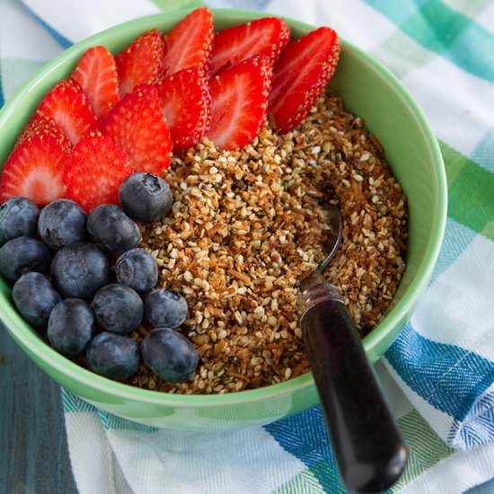 No Nuts Keto Granola - Recipe photo by HealthfulPursuit