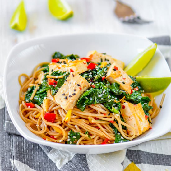 Soba Noodles with Coconut-Lime Tofu - Recipe photo by ChefDeHome