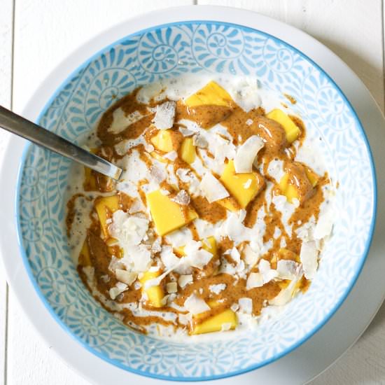Mango coconut overnight oats - Recipe photo by chelseashealthykitchen