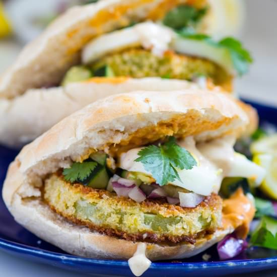 Fried Green Tomato Sabich - Recipe photo by WhatJewWannaEat
