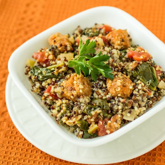 Slow Cooker Chorizo And Quinoa - Recipe photo by dizzybusyandhungry