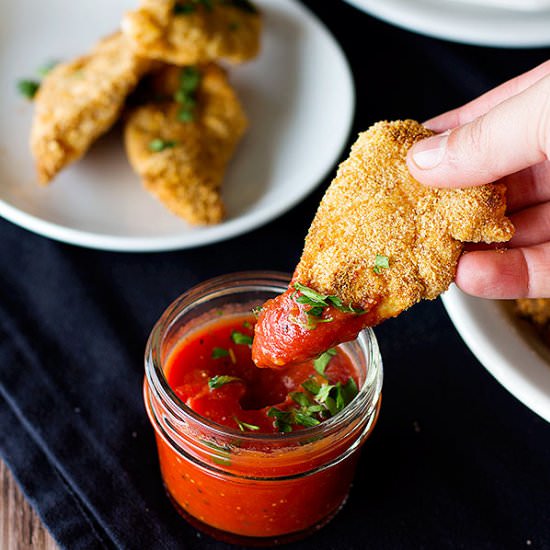 Baked Garlic Parmesan Chicken Strip - Recipe photo by unicorns in the kitchen