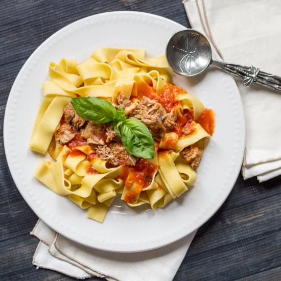 Pappardelle Pasta with Pork Ragu - Recipe photo by hearthandvine