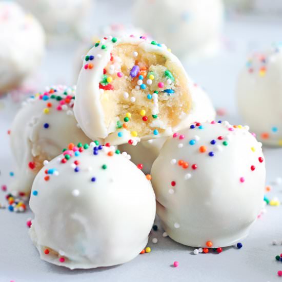 No Bake Birthday Cake Truffles - Recipe photo by If You Give A Blonde A Kitchen