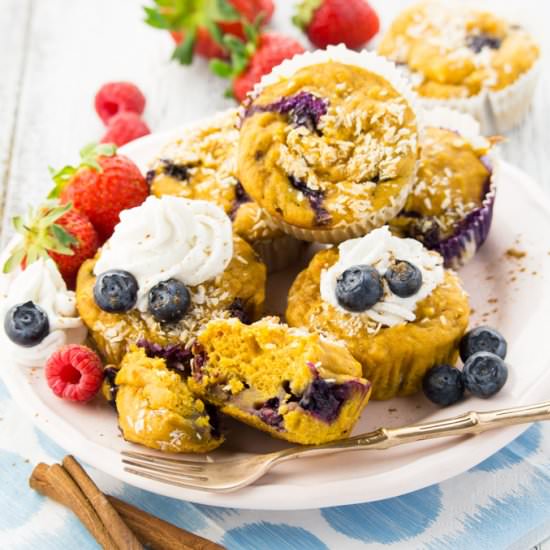 Sweet Potato Blueberry Muffins - Recipe photo by vegan heaven